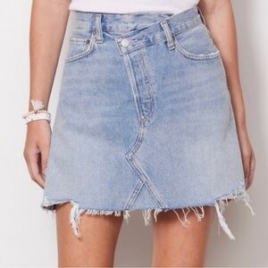 Agolde Criss Cross Jean Denim Skirt Mid Wash size 26 like new